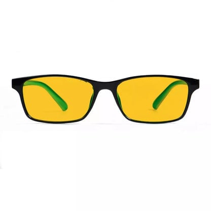 Amber Tinted Wood Pattern Blue Light Blocking Reading Glasses Women Men