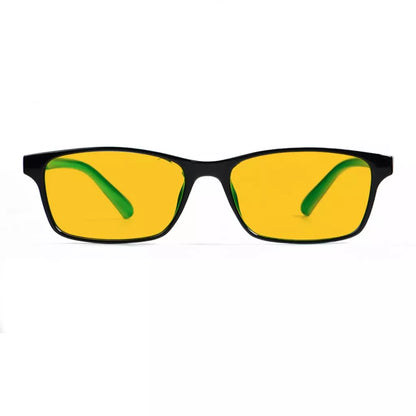 Amber Tinted Wood Pattern Blue Light Blocking Reading Glasses Women Men