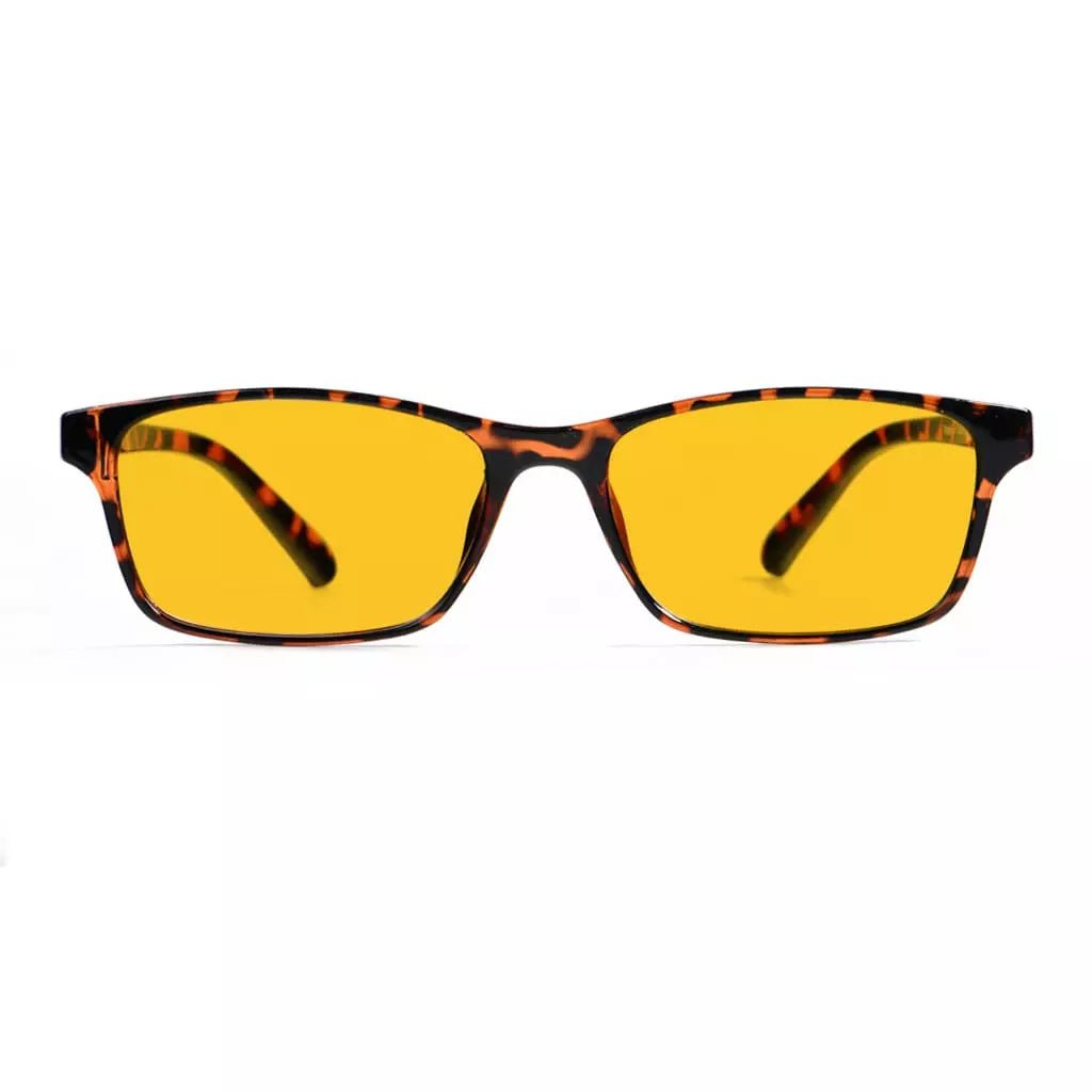 Amber Tinted Wood Pattern Blue Light Blocking Glasses Women Men