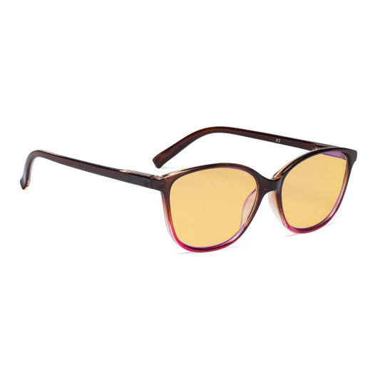 Cat Eye Amber Tinted Blue Light Blocking Reading Glasses Women