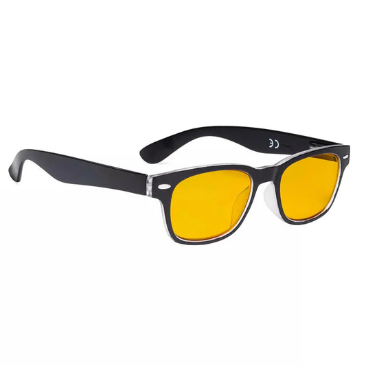 Amber Tinted Two-tone Blue Light Blocking Reading Glasses Women
