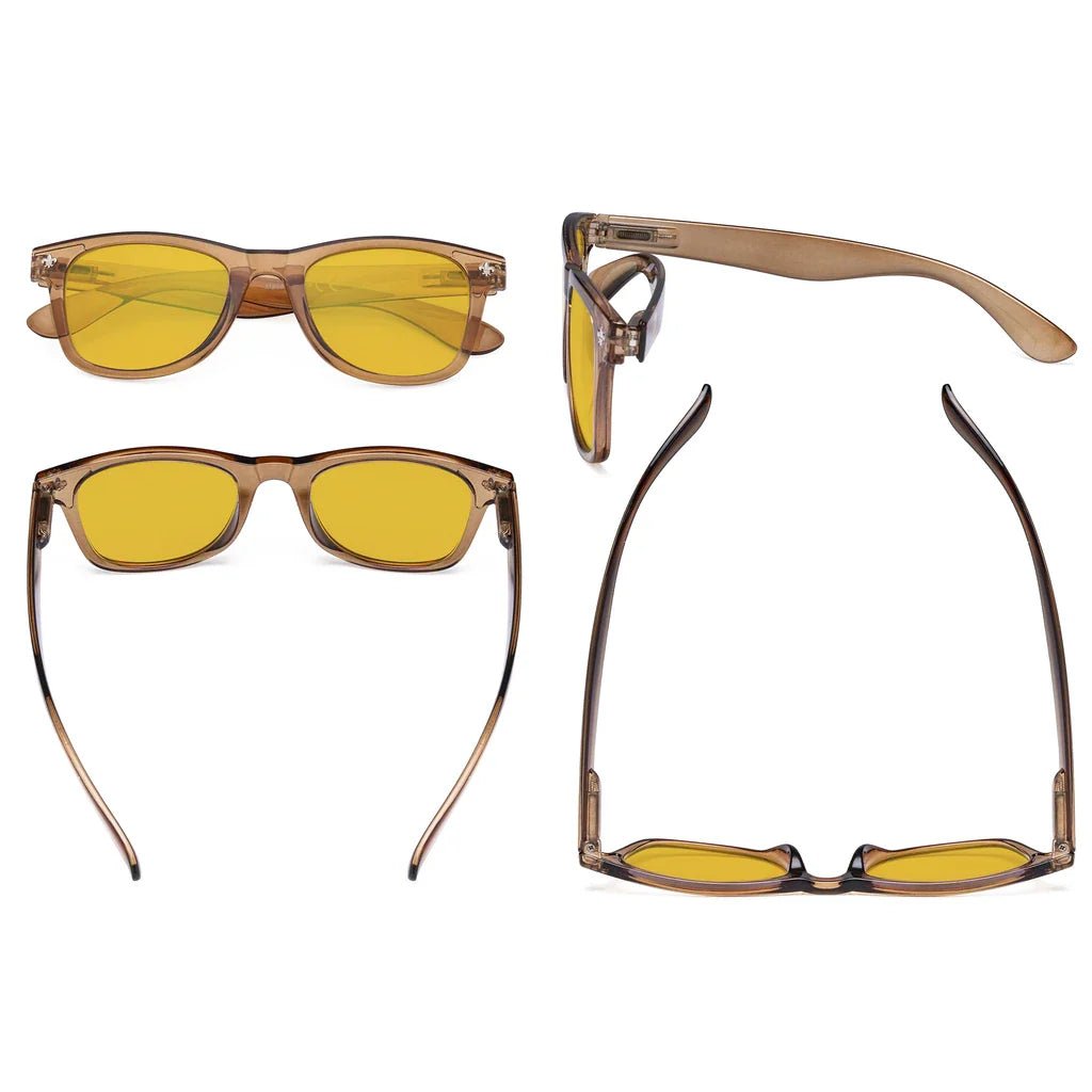 Amber Tinted Bifocal Blue Light Blocking Glasses Women Men