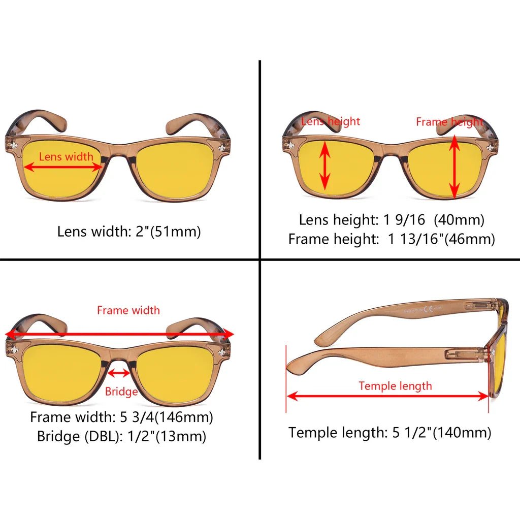 Amber Tinted Bifocal Blue Light Blocking Glasses Women Men