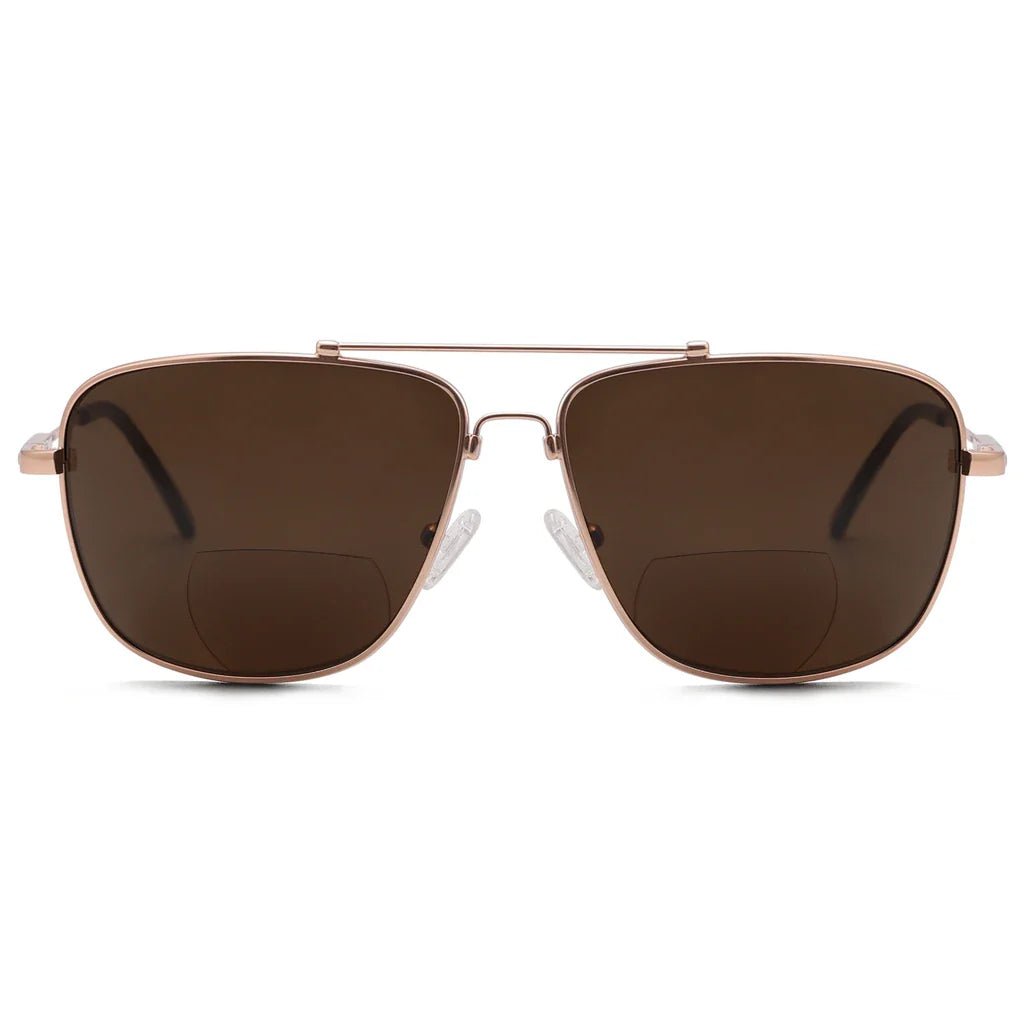 Polarized Bifocal Sunglasses Pilot Wire Rim Women