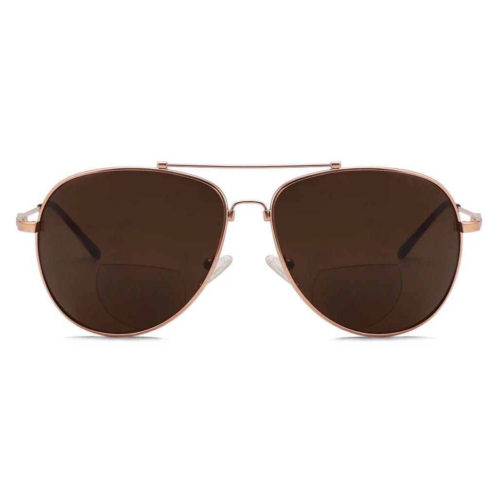 Polarized Bifocal Sunglasses Pilot Wire Rim Women Men