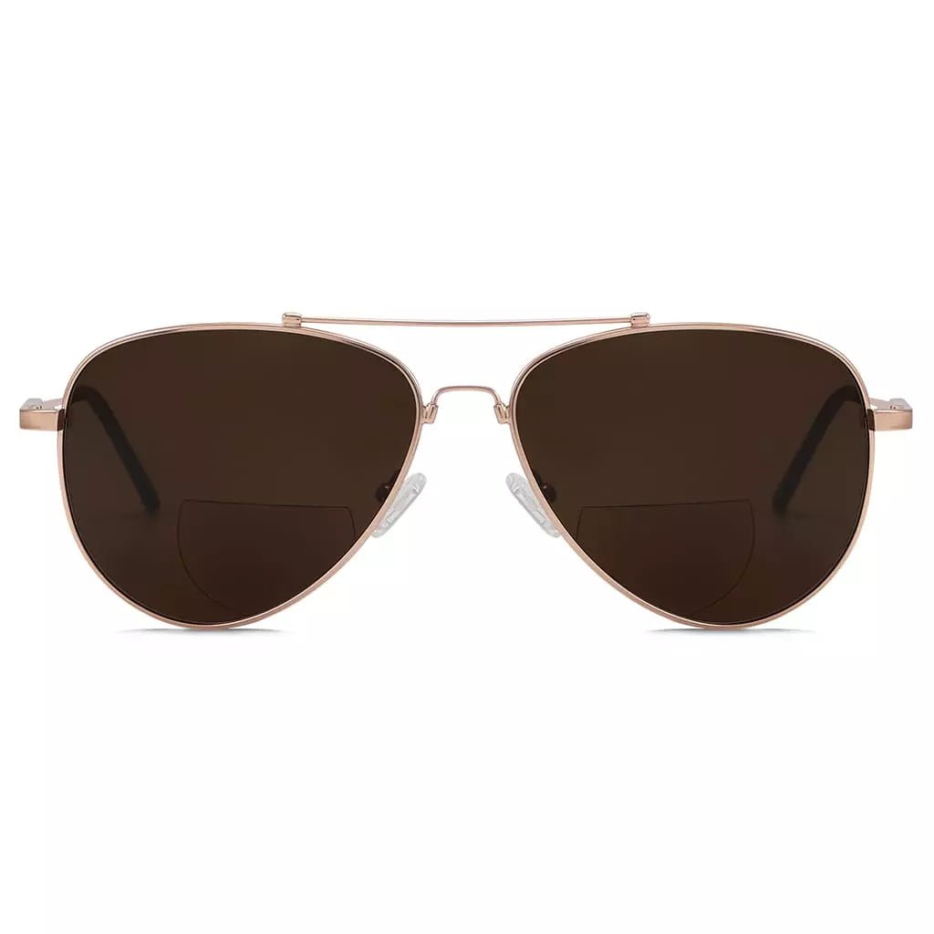 Polarized Bifocal Sunglasses Pilot Wire Rim Women Men