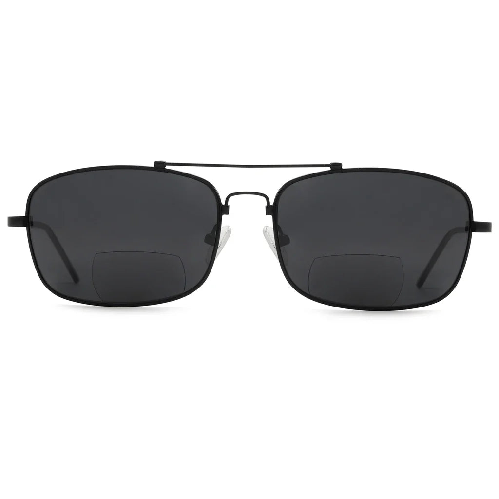 Polarized Bifocal Sunglasses Pilot Wire Rim Men Women