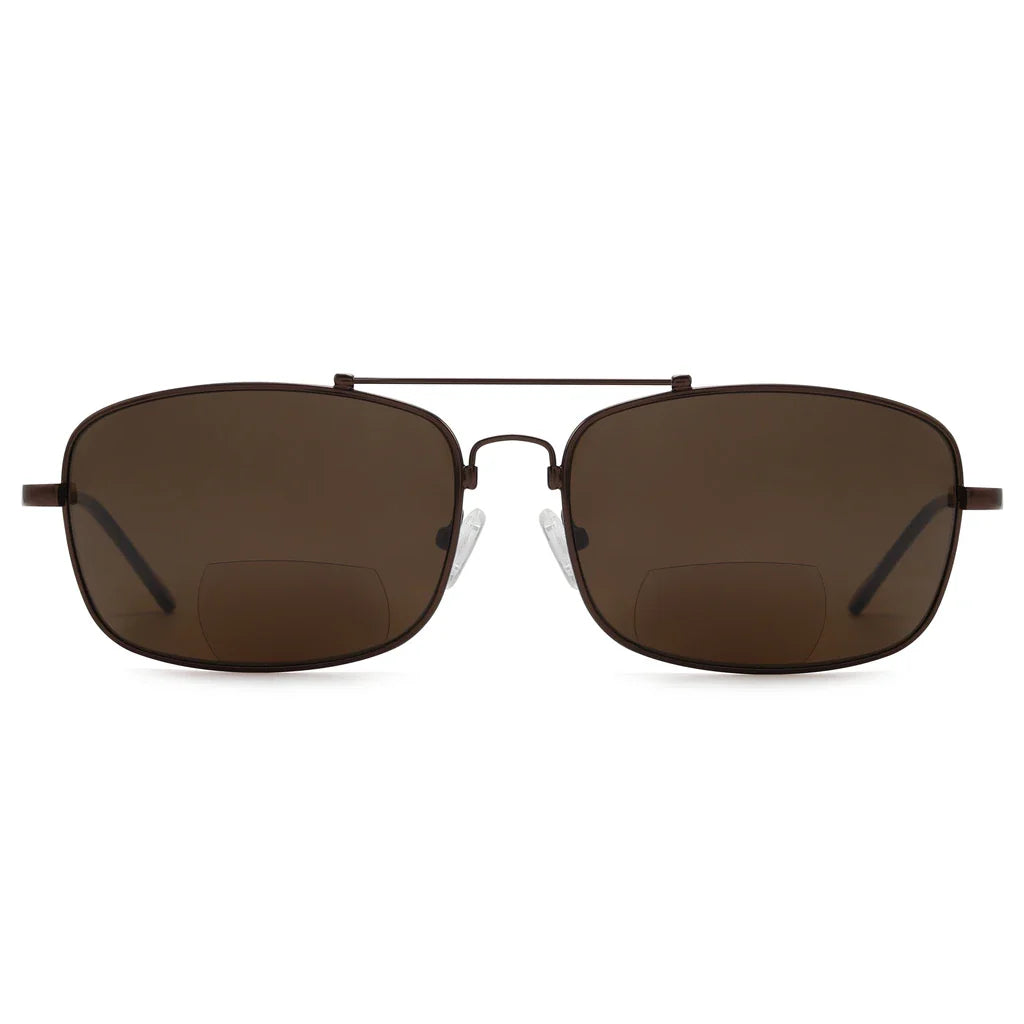 Polarized Bifocal Sunglasses Pilot Wire Rim Men Women