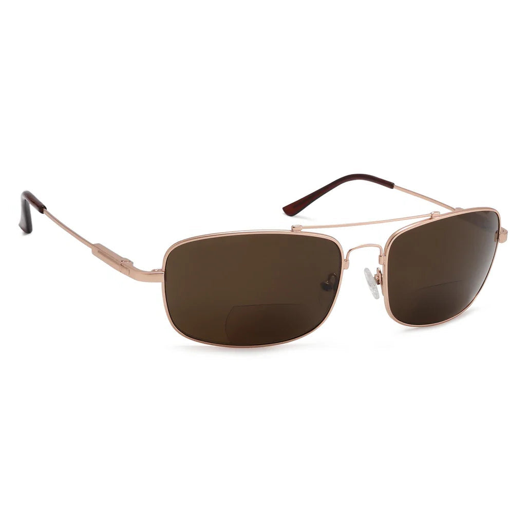 Polarized Bifocal Sunglasses Pilot Wire Rim Men Women