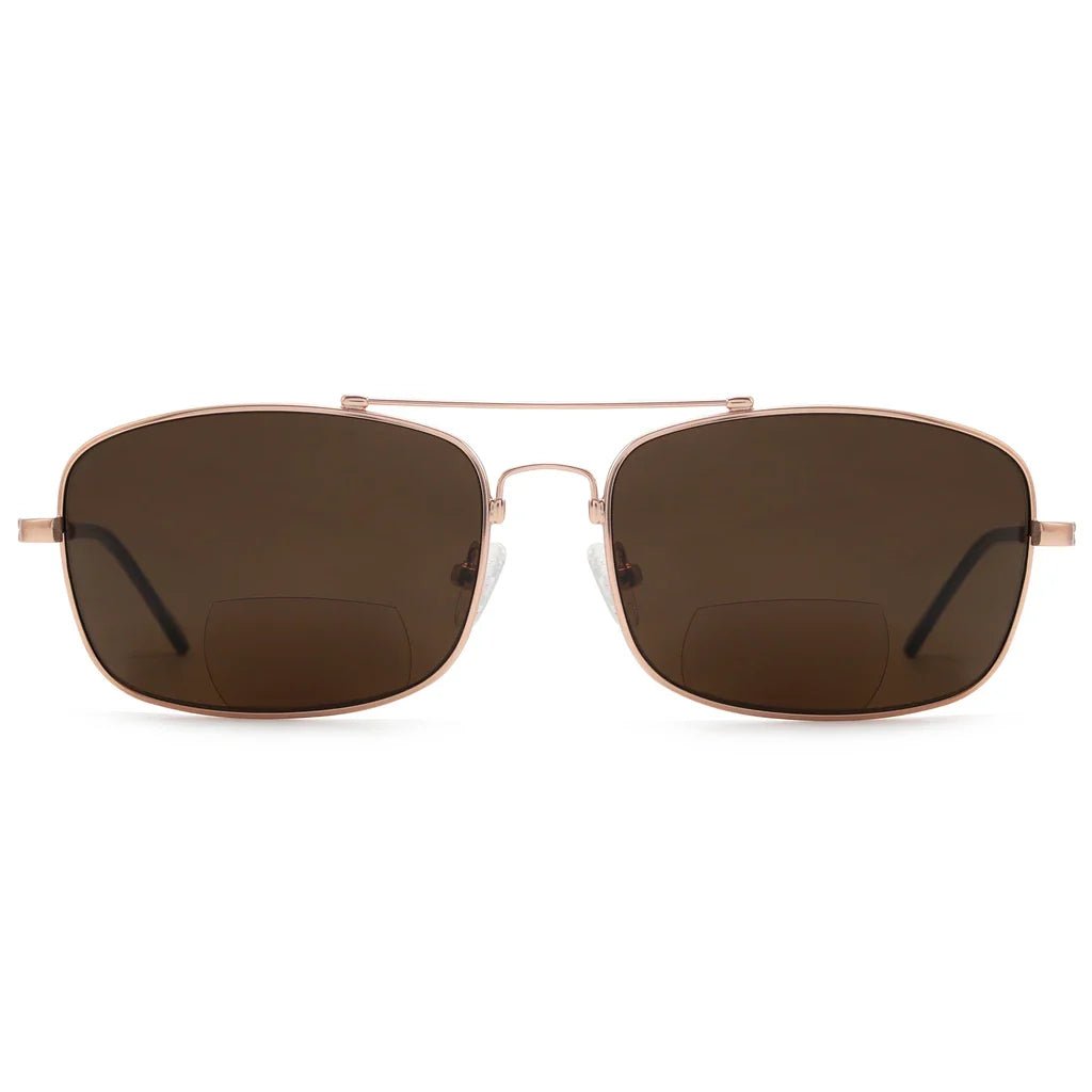 Polarized Bifocal Sunglasses Pilot Wire Rim Men Women