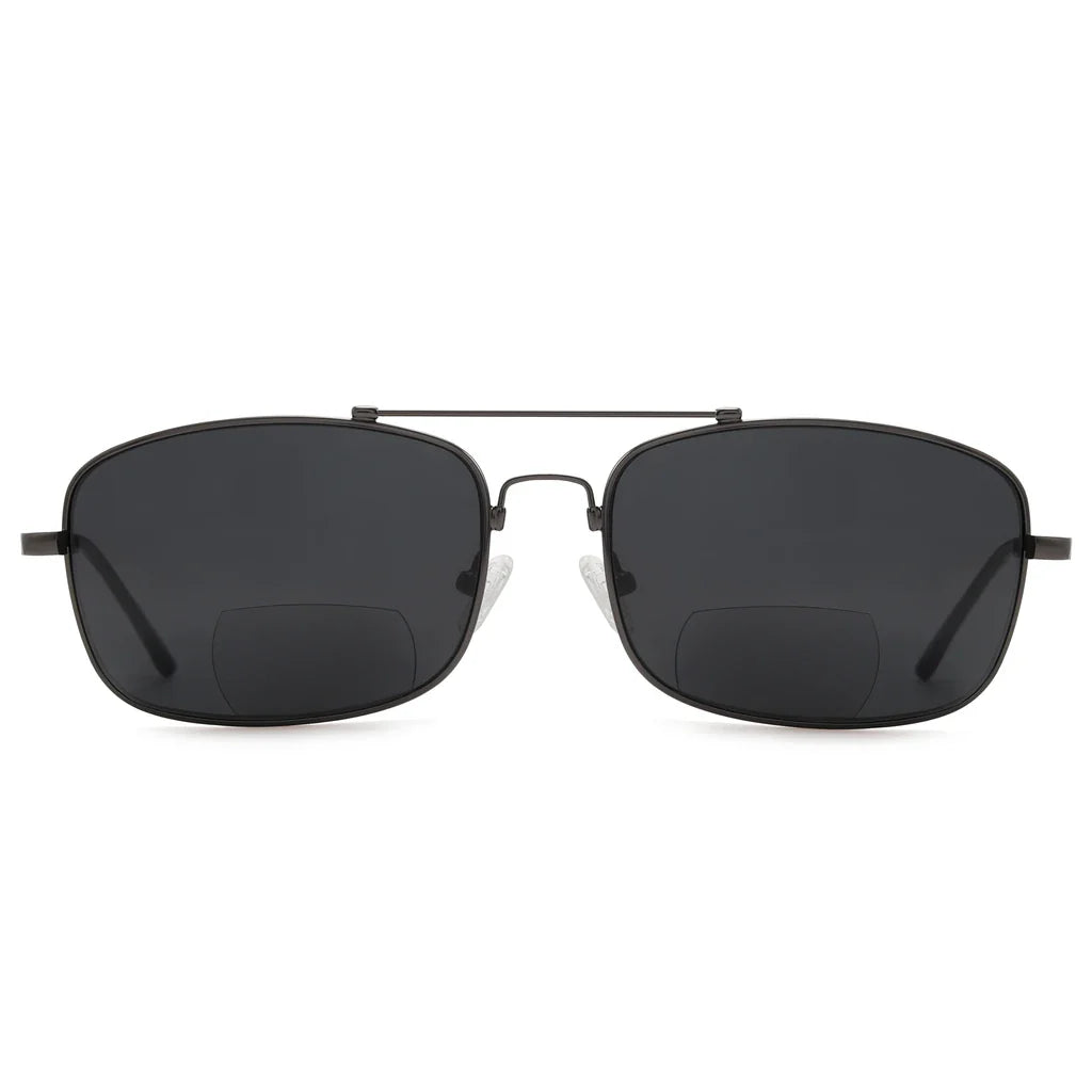 Polarized Bifocal Sunglasses Pilot Wire Rim Men Women