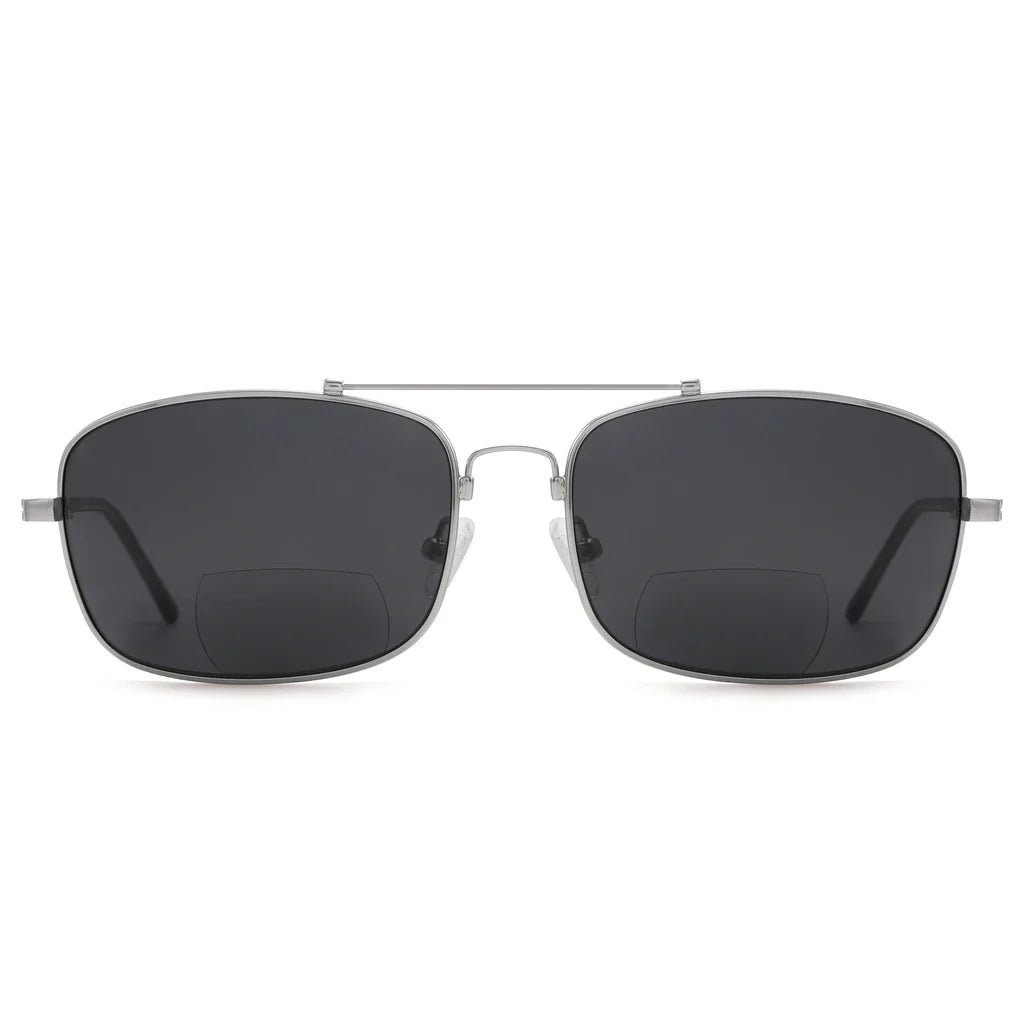 Polarized Bifocal Sunglasses Pilot Wire Rim Men Women