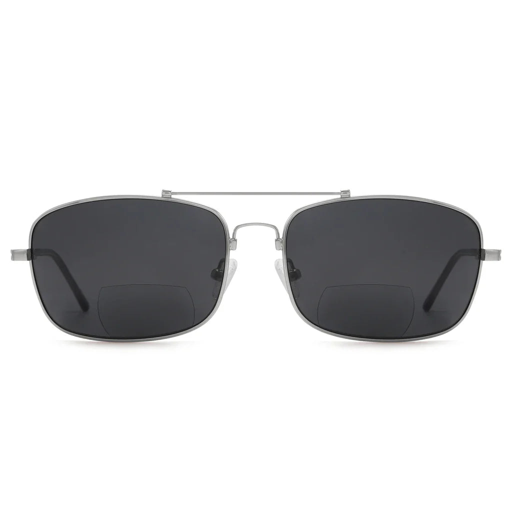 Polarized Bifocal Sunglasses Pilot Wire Rim Men Women