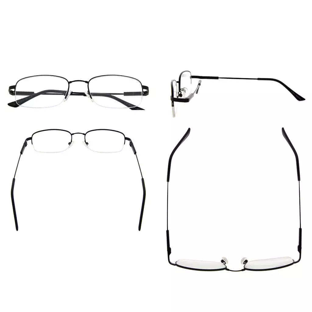 Titanium Half-Rim Reading Glasses Women Men