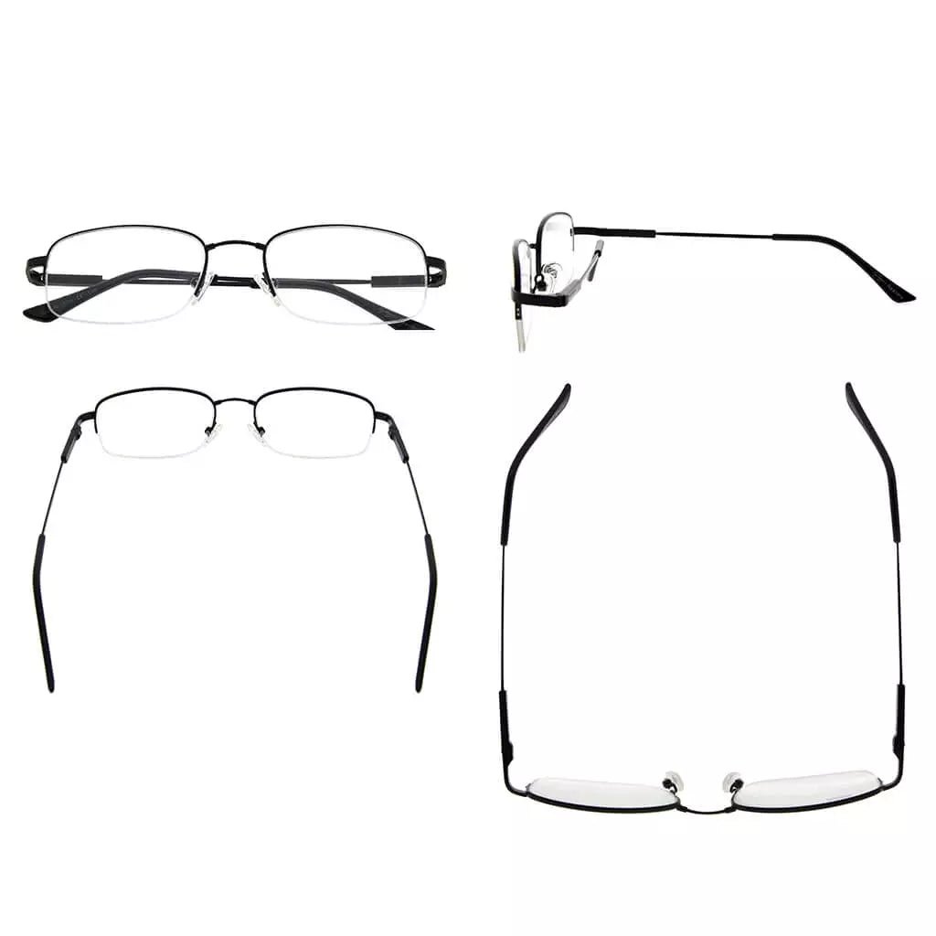 Titanium Half-Rim Reading Glasses Women Men