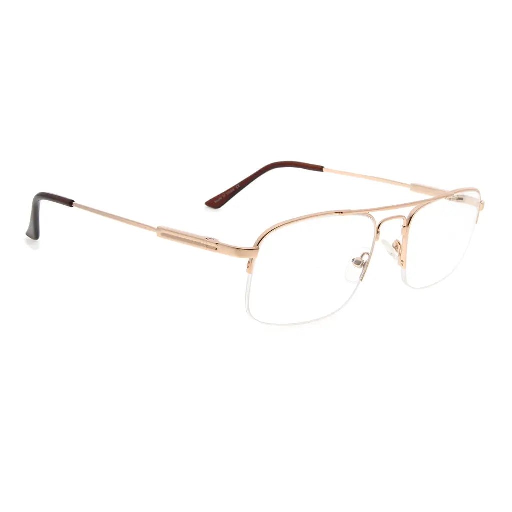 Pilot Design Titanium Half-Rim Glasses