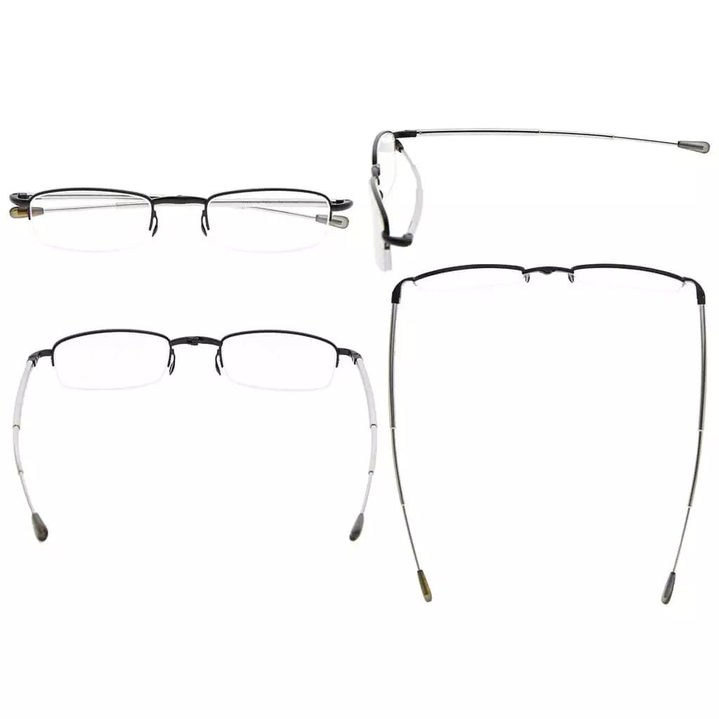 Half-rim Fold-up Reading Glasses Women Men