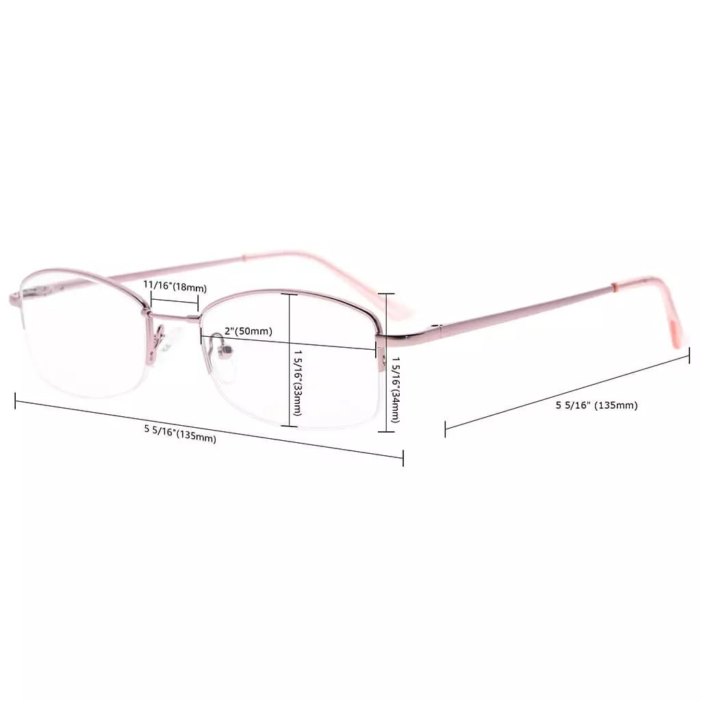 Half Rim Reading Glasses Women