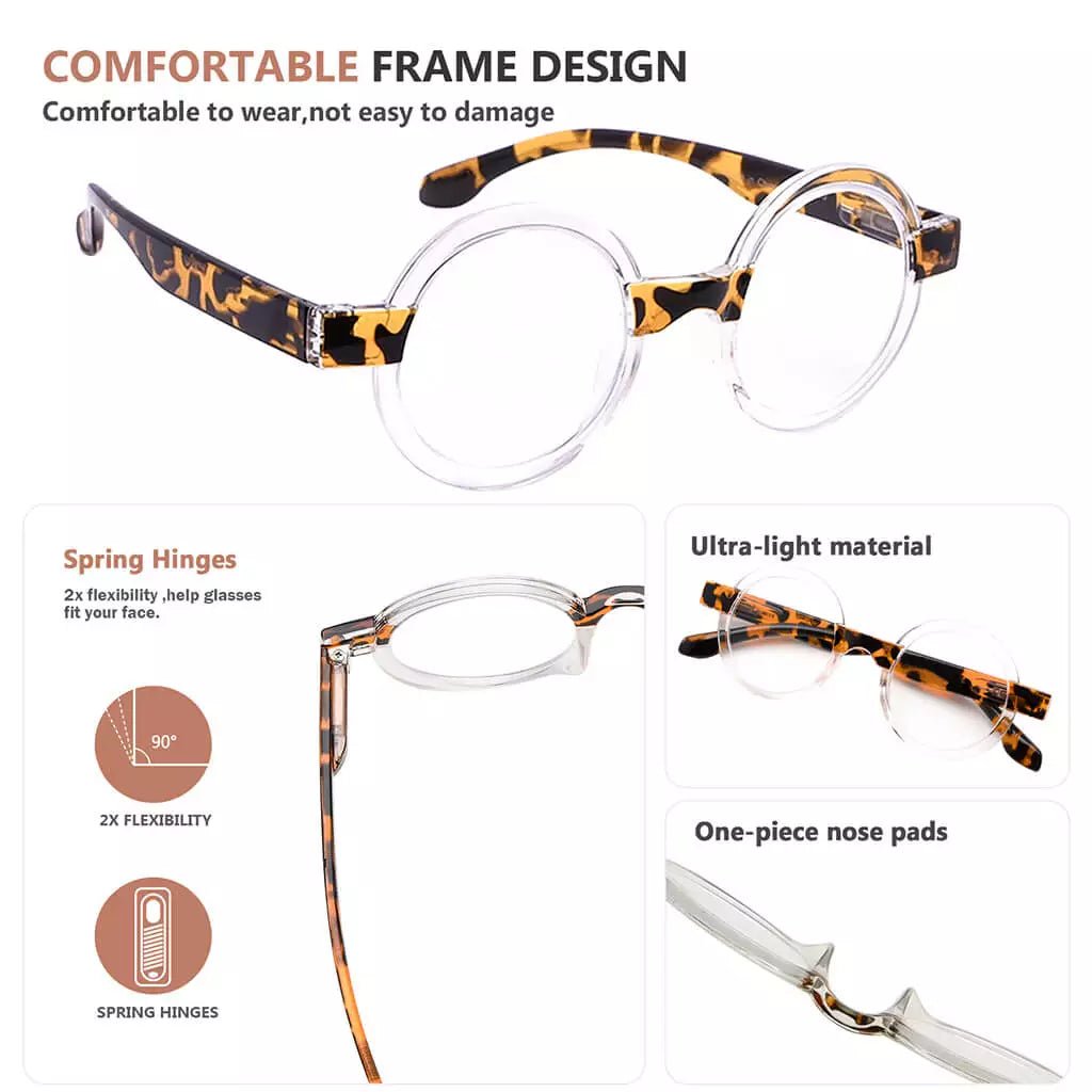 Round Glasses Small Readers for Women Men