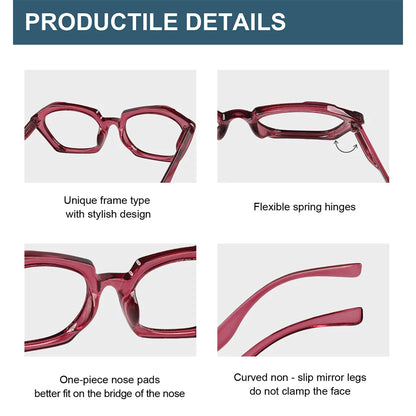 Oval Lens Design Reading Glasses Women with Spring Hinges