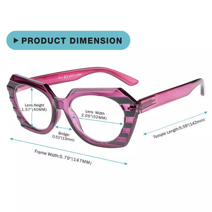 Oversize Cat Eye Reading Glasses Women Spring Hinges