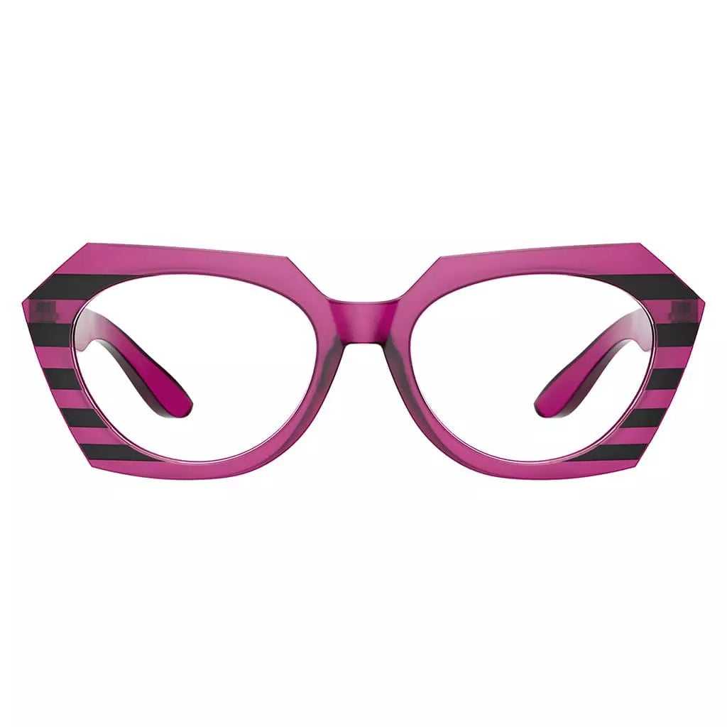 Oversize Cat Eye Glasses Women Striped Two Colors