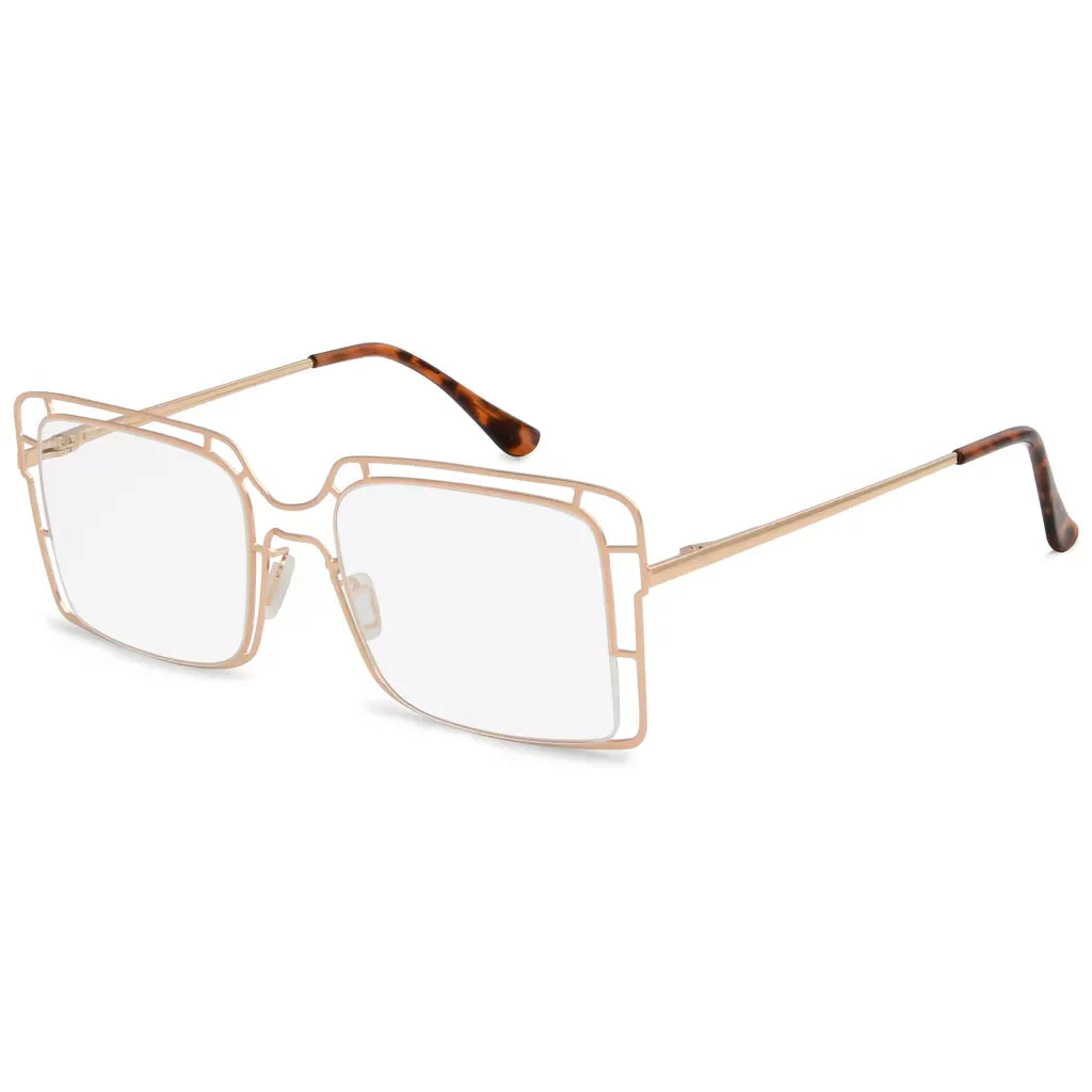 Thin Metal Hollow Frame Reading Glasses For Women