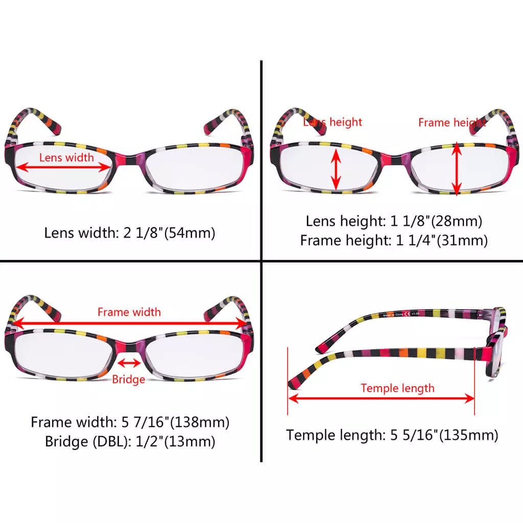 Small Striped Reading Glasses for Women