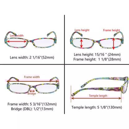 Small Floral Pattern Reading Glasses for Women