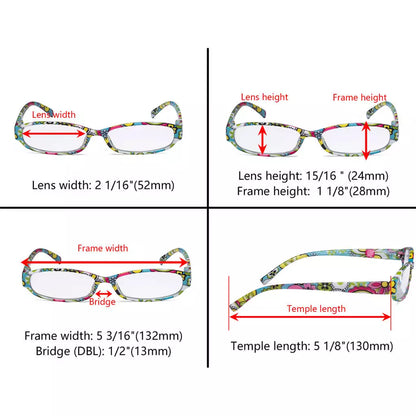 Small Floral Pattern Reading Glasses for Women