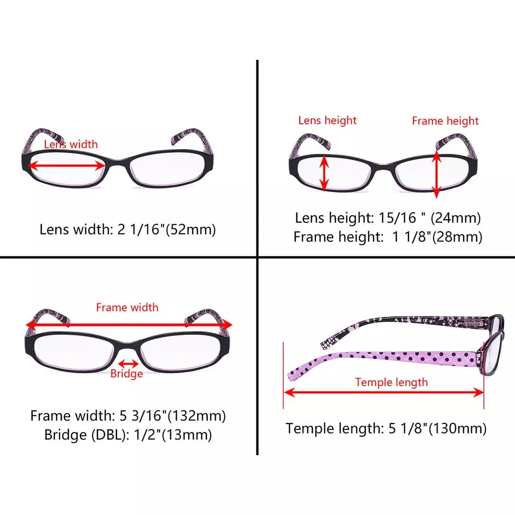 Pattern Reading Glasses Women Polka Dots Arms
