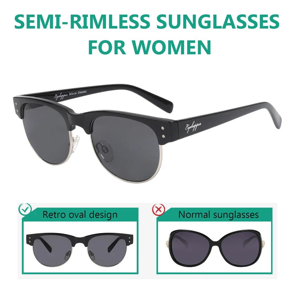 Half Semi-Rimless Sunglasses Men Women