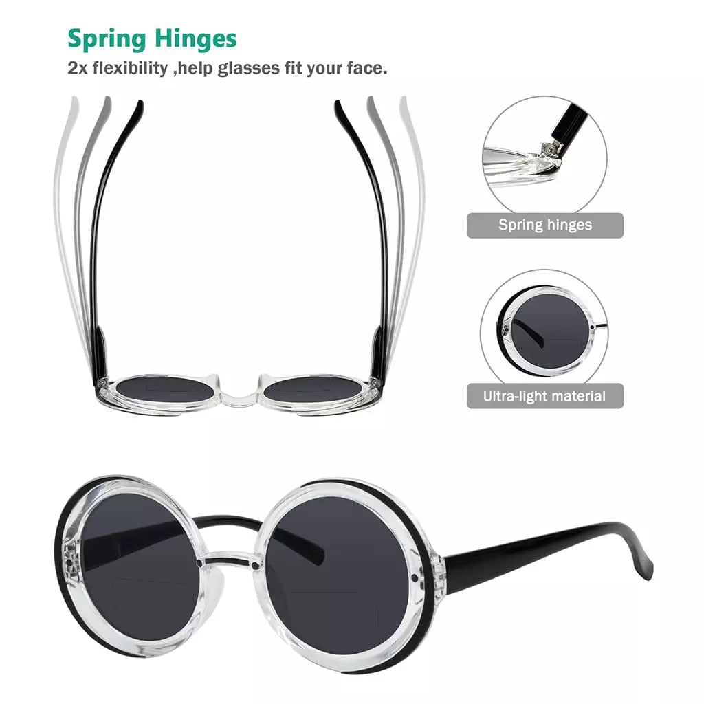 Round Small Bifocal Sunglasses Women