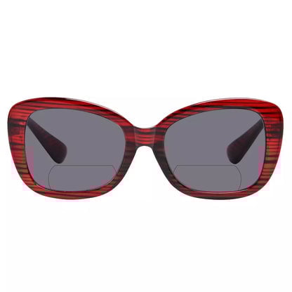 Trendy Wood Grain Bifocal Sunglasses Women