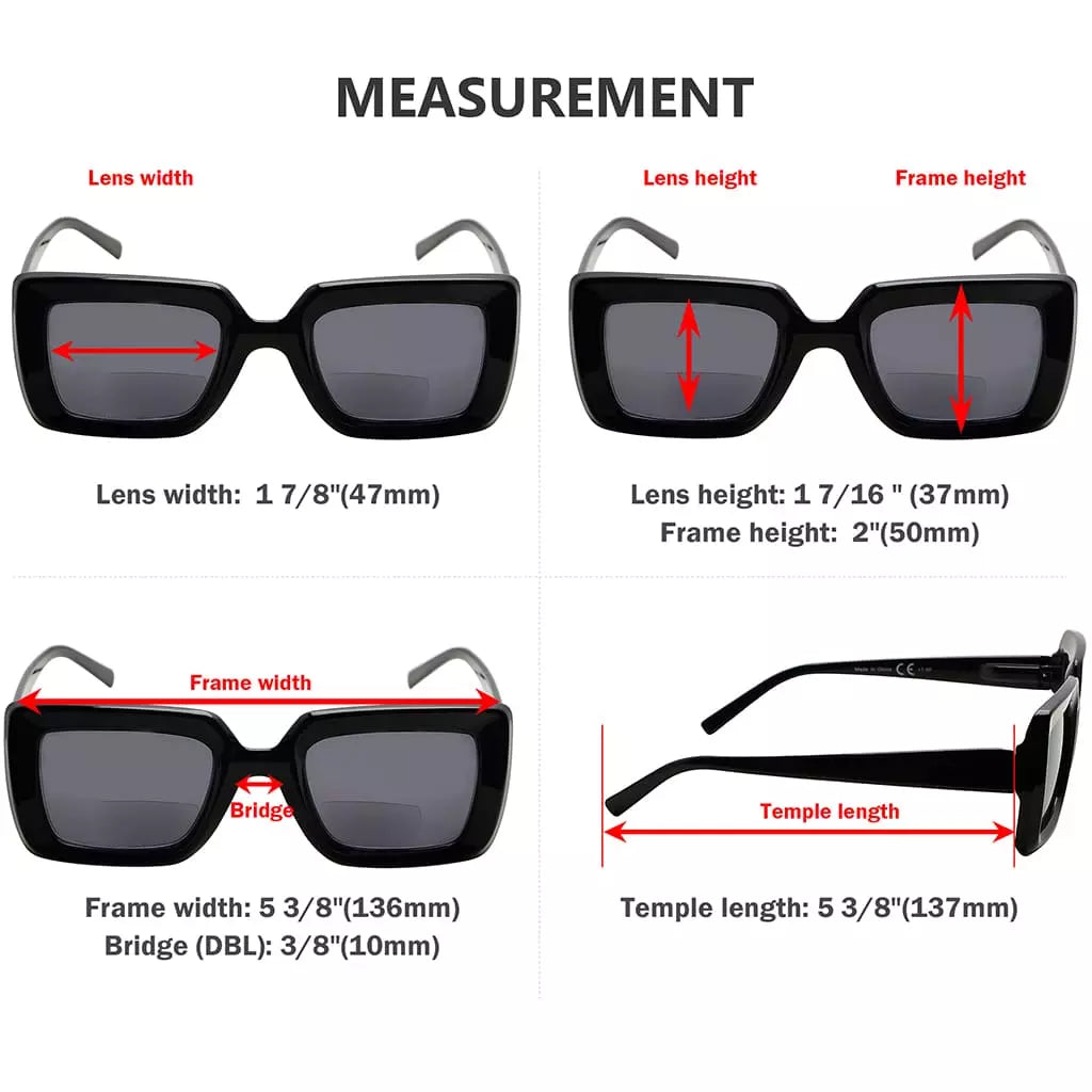 Square Bifocal Sunglasses Women