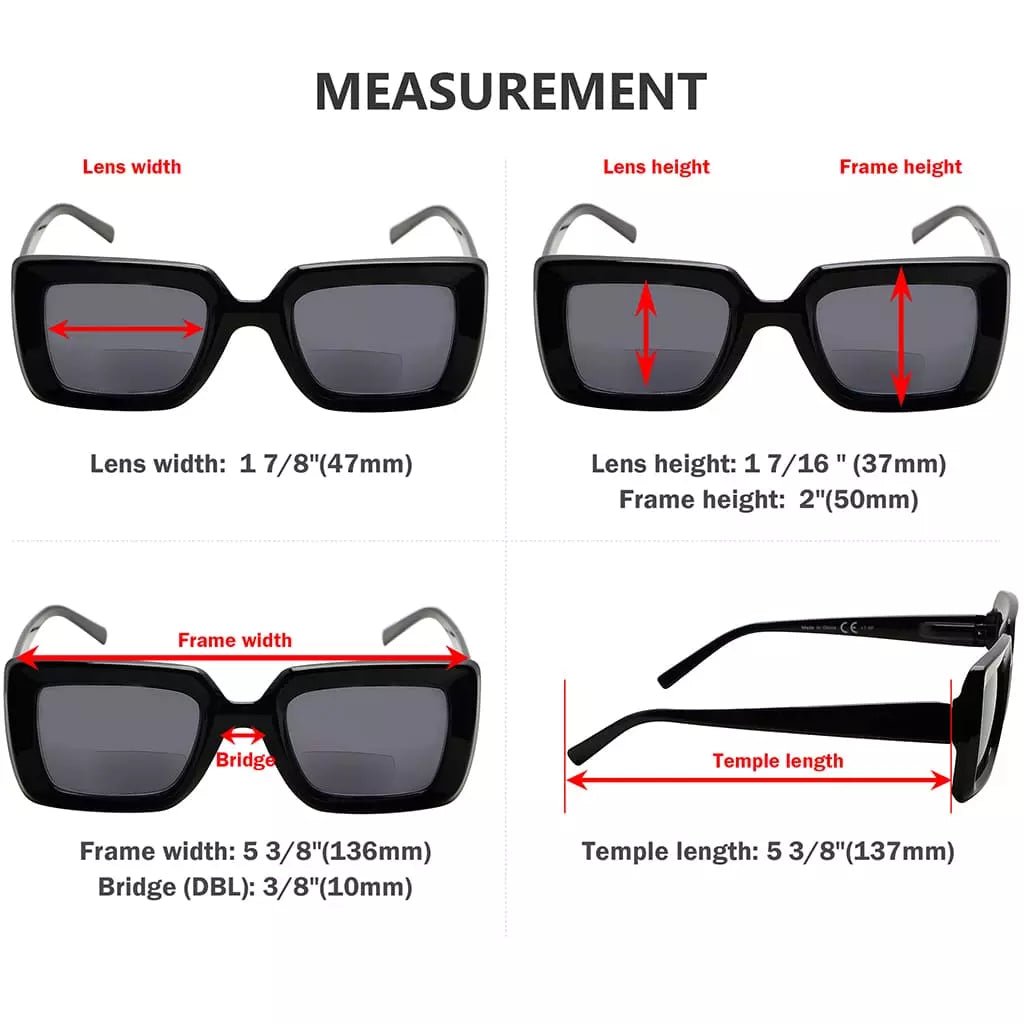 Square Bifocal Sunglasses Women