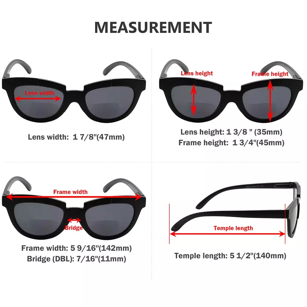 Half Moon Bifocal Sunglasses Women