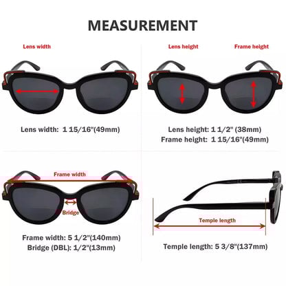Cat Eye Bifocal Sunglasses Eyeglasses Women