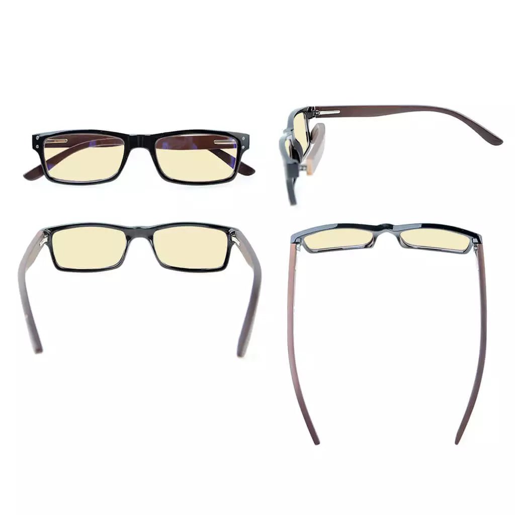 Rectangle Blue Light Blocking Reading Glasses Women Men
