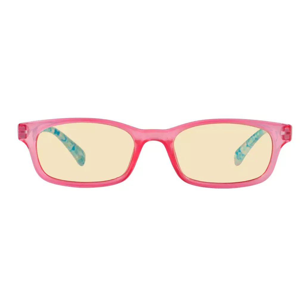 Patterned Arms Yellow Tinted Blue Light Blocking Reading Glasses Women