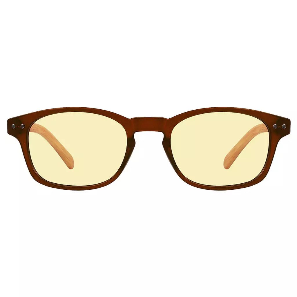 Wood-look Temple Blue Light Blocking Reading Glasses Women