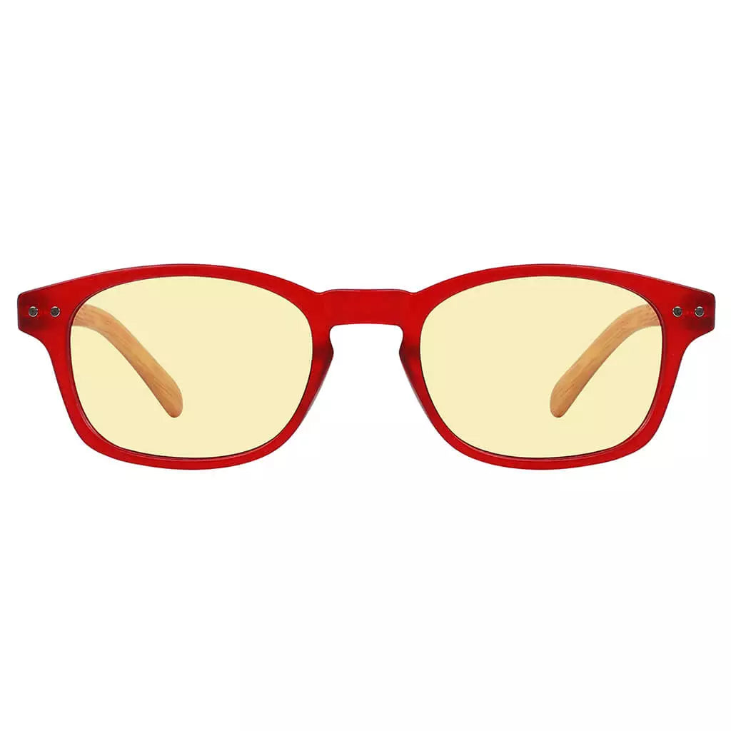 Wood-look Temple Blue Light Blocking Glasses Women