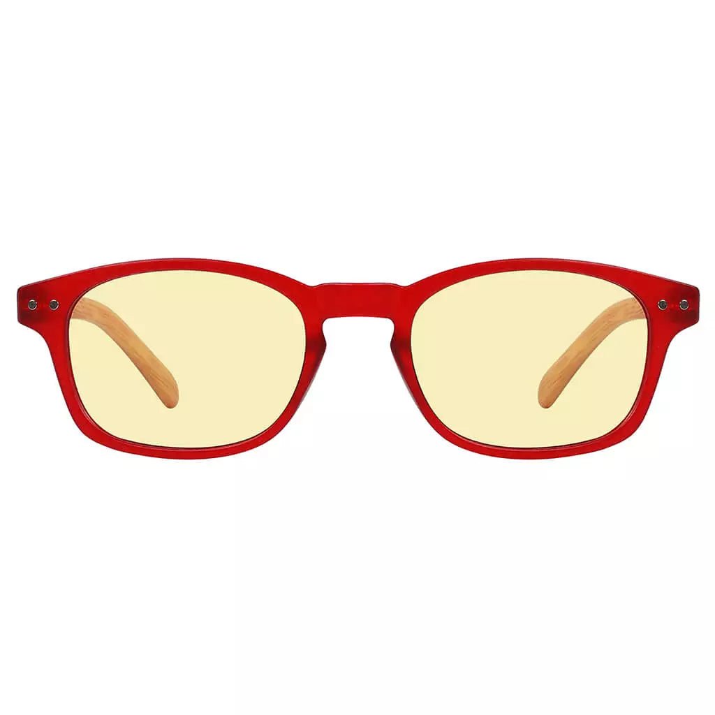 Wood-look Temple Blue Light Blocking Glasses Women