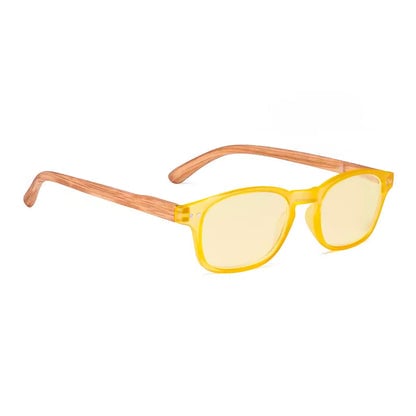 Wood-look Temple Blue Light Blocking Reading Glasses Women