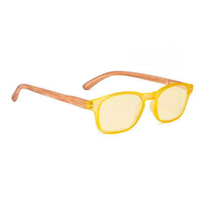 Wood-look Temple Blue Light Blocking Reading Glasses Women
