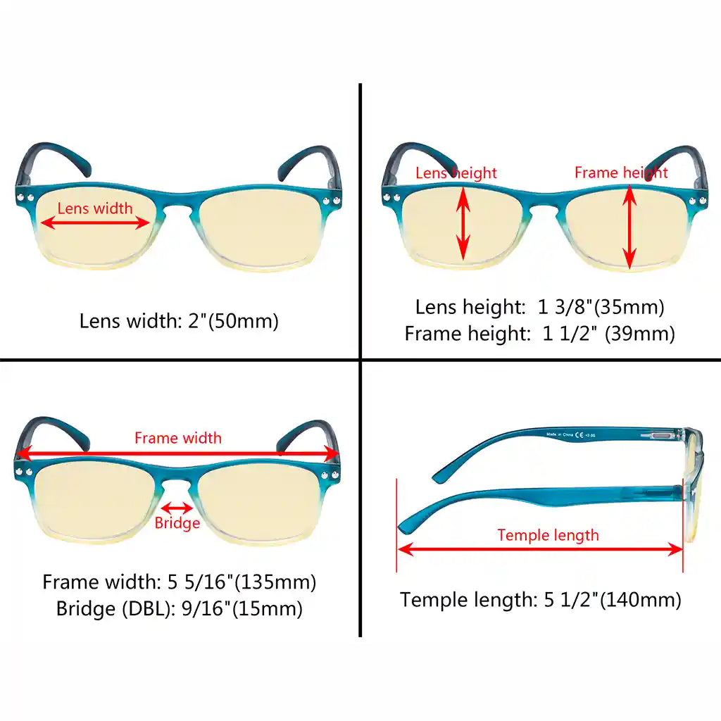 Blue Light Blocking Reading Glasses Two-Toned Women