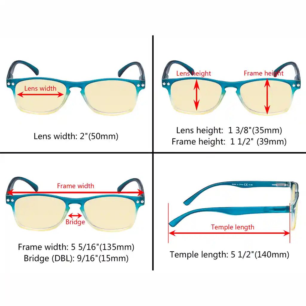 Blue Light Blocking Reading Glasses Two-Toned Women