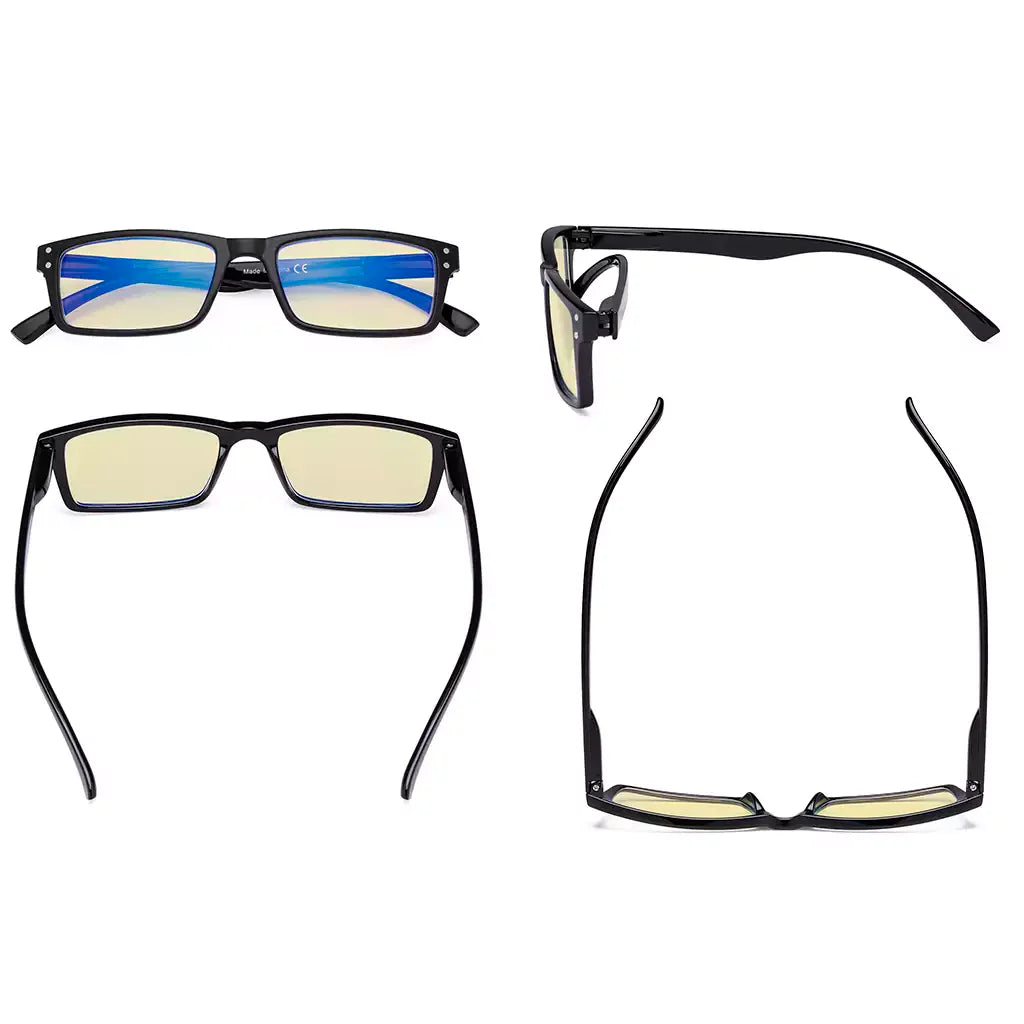 Vintage Rectangle Blue Light Blocking Glasses Women Men