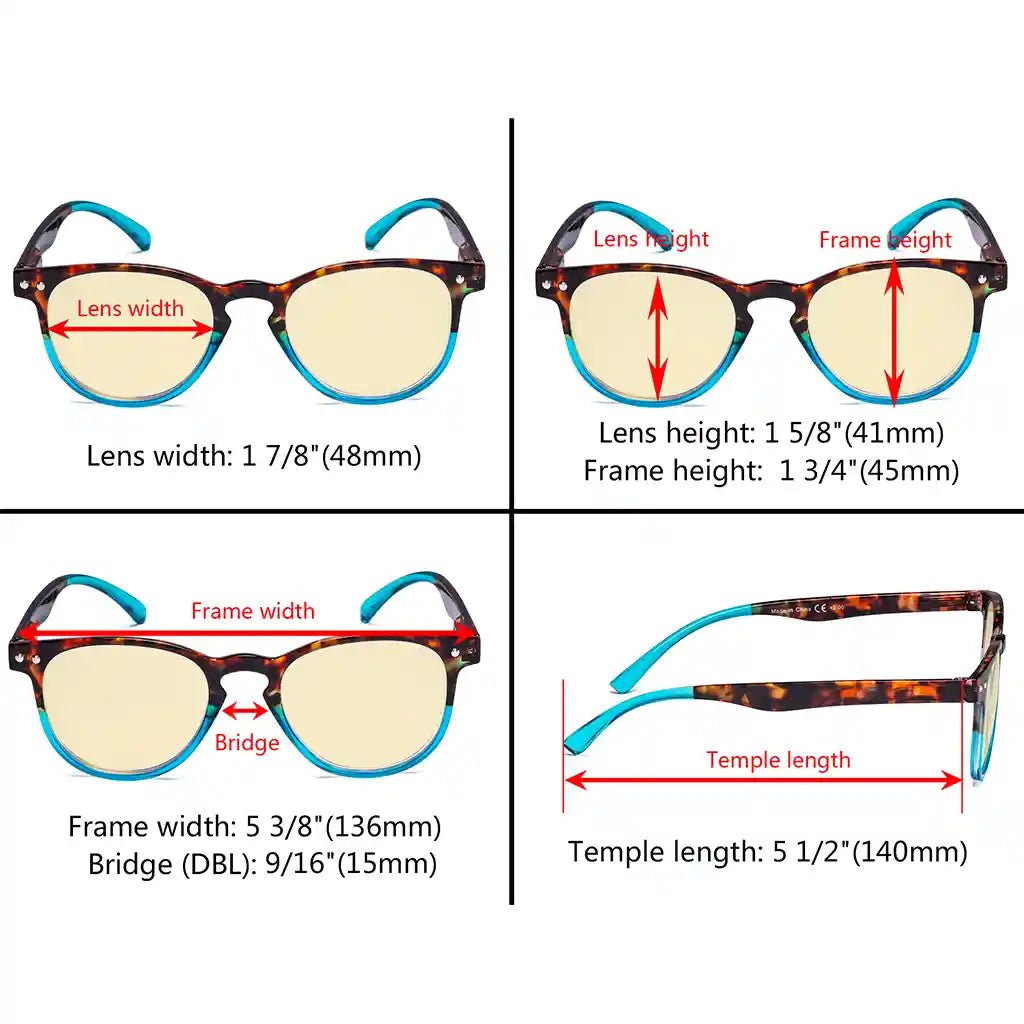 Yellow Tinted Blue Light Blocking Reading Glasses For Women