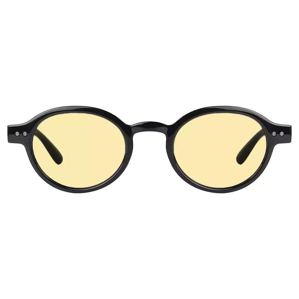 Oval Round Yellow Tinted Blue Light Blocking Eyeglasses For Women